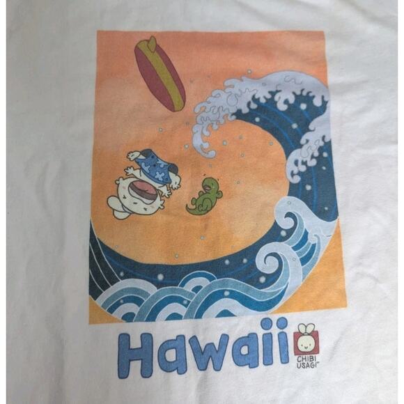 Chibi Usagi White T Shirt Stan Julie Sakai Spot Surfing Hawaii Yojimbo Dojo XS - Picture 2 of 5